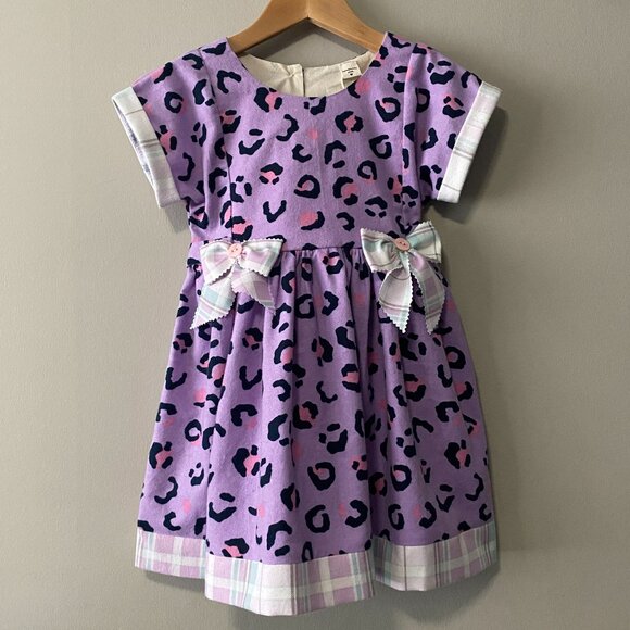 Handmade Other - Handmade Children's 100% Cotton Flannelette Purple Pink Leopard Plaid Dress